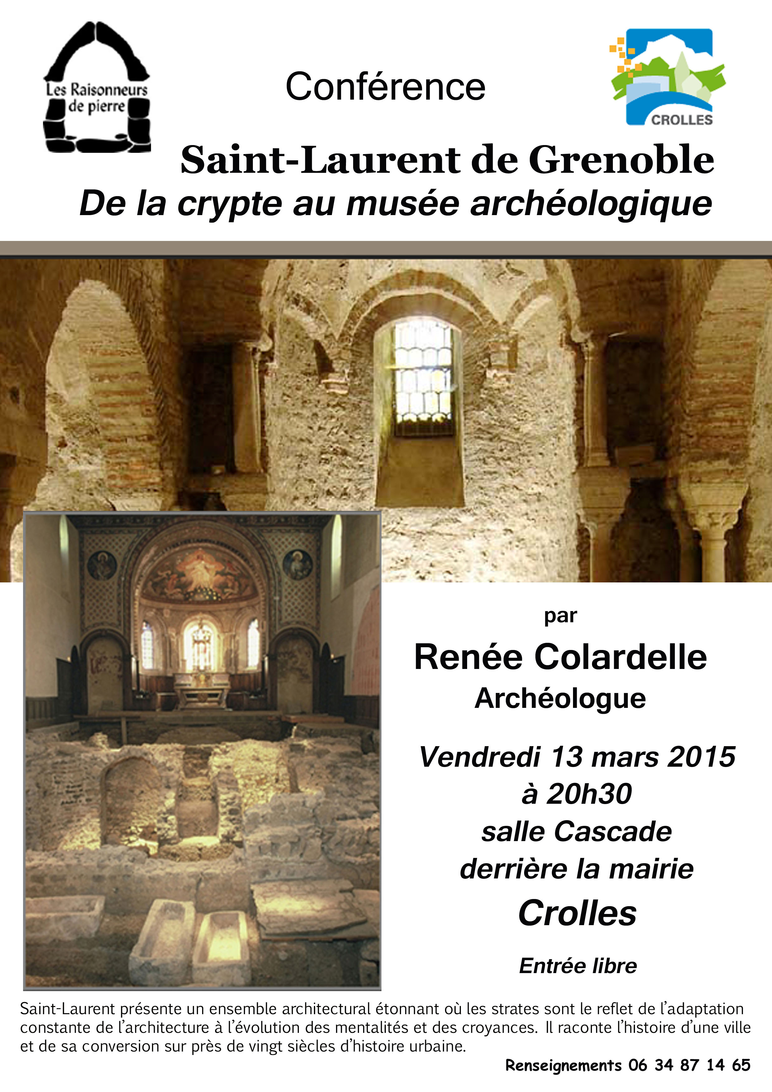 Affiche de la conférence Saint-Laurent de Grenoble : de la crypte au musée archéologique 