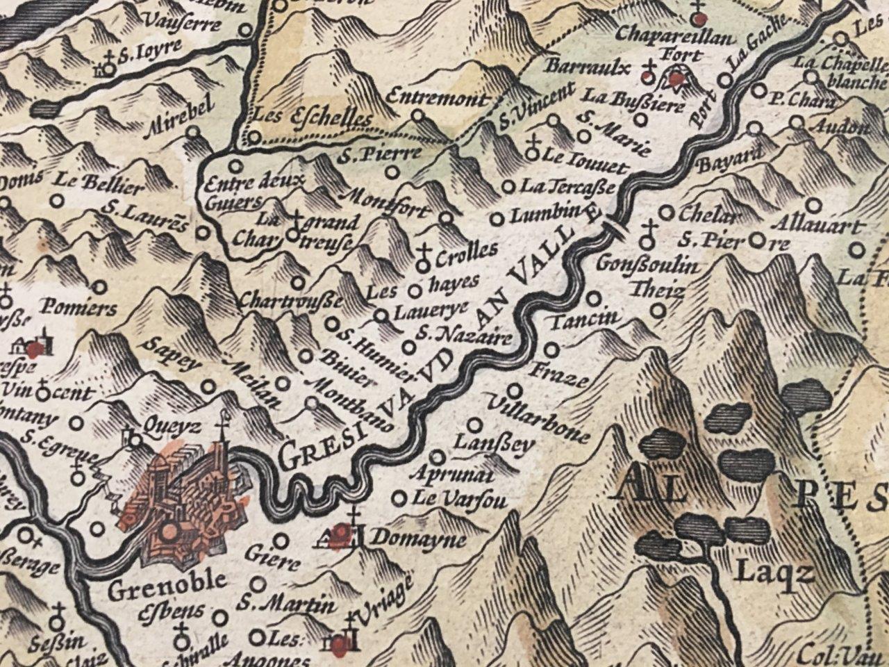 Plan de la ville de Grenoble 1604